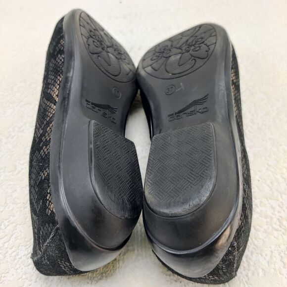 Dansko 'olivia' Loafer Flat Shoe Sz 37 US 6.5 - 7 Black & Bronze Snake Embossed - Picture 11 of 16
